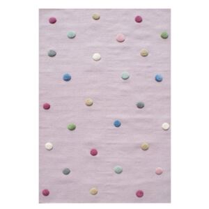 Dětský koberec s puntíky - růžový 100x160 cm