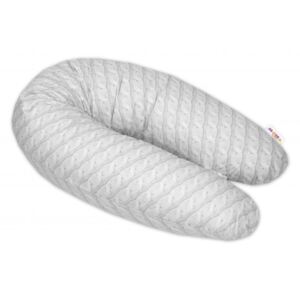 Bavlněný kojící polštář - relaxační poduška Pletený cop - šedý
