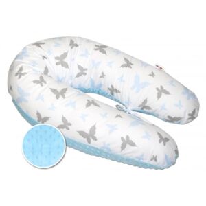Kojící polštář - relaxační poduška Minky, Motýlci modří