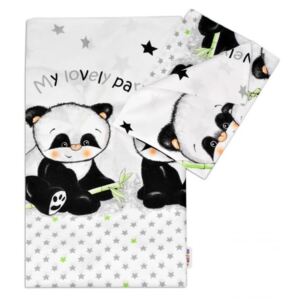 2-dílné bavlněné povlečení Panda - bílé, D19