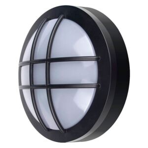 Solight LED venkovní nástěnné / stropní osvětlení kulaté s mřížkou, 17cm, černé