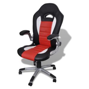 Kancelářská židle z umělé kůže s moderním designem | červená