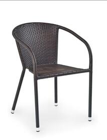 Halmar Ratanová židle Midas 57x57x78cm - Tmavě hnědá