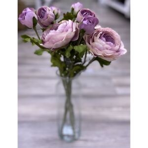 Umělá květina Pryskyřník Silk-ka pastelově fialový, 48 cm