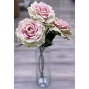 Umělá květina růže Gasper, výška 46 cm, růžová