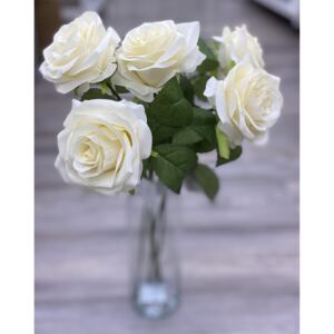 Umělá květina Růže Gasper krémová 53 cm
