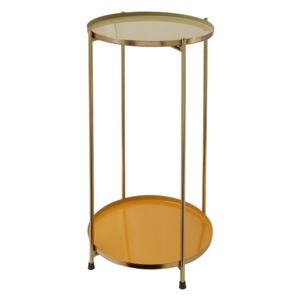 Odkládací stolek Art Deco 1025 Tmavě khaki / Žlutá