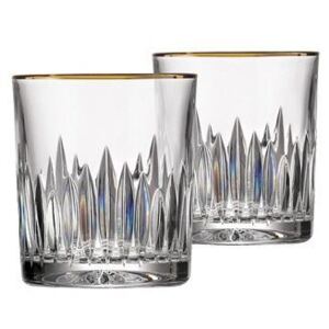 Bohemia Crystal ručně broušené sklenice na whisky Prisma Line Gold 300