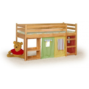 Dětská postel Emi - zvýšená, včetně matrace (borovice)