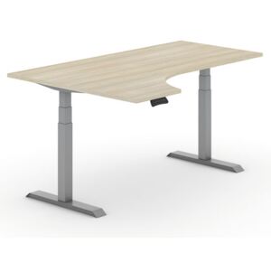 B2B Partner Výškově nastavitelný stůl, elektrický, ergonomický levý, 1800 x 1200 mm, dub + Záruka 7 let
