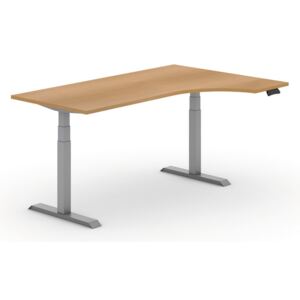 B2B Partner Výškově nastavitelný stůl, elektrický, ergonomický pravý, 1800 x 1200 mm, buk + Záruka 7 let