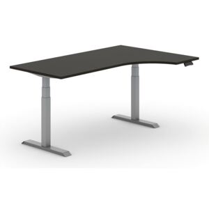 B2B Partner Výškově nastavitelný stůl, elektrický, ergonomický pravý, 1800 x 1200 mm, wenge + Záruka 7 let