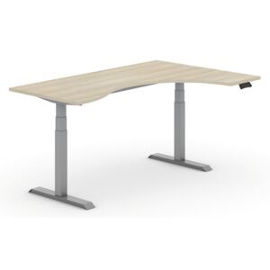 B2B Partner Výškově nastavitelný stůl, elektrický, ergonomický pravý, 1800 x 1200 mm, dub + Záruka 7 let