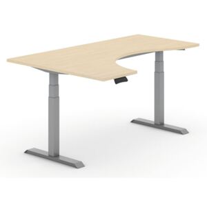B2B Partner Výškově nastavitelný stůl, elektrický, ergonomický levý, 1800 x 1200 mm, bříza + Záruka 7 let