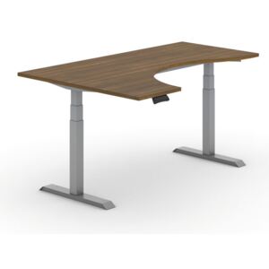 B2B Partner Výškově nastavitelný stůl, elektrický, ergonomický levý, 1800 x 1200 mm, ořech + Záruka 7 let