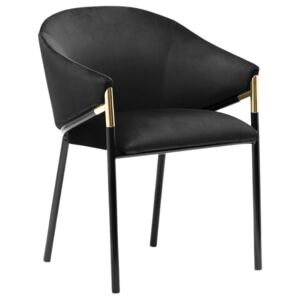 Concept design Černá sametová jídelní židle Francis
