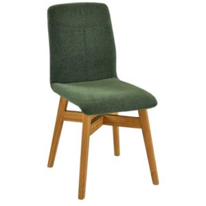 Woody Zelená látková jídelní židle Yori