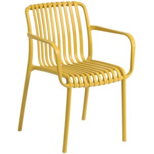 Hořčicově žlutá plastová zahradní židle LaForma Isabellini