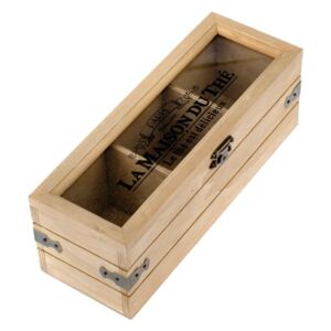 Dřevěná krabička s přihrádkami na čaj Dakls Rustenno