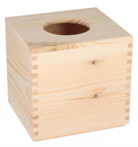 ČistéDřevo Dřevěná krabička na kapesníky čtvercová