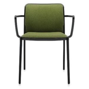 Kartell - Židle Audrey Soft Trevira s područkami, černá/zelená