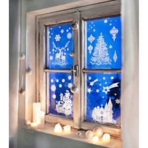 Okenní dekorace Zima, 4 kusy