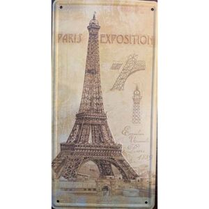 Cedule Paris Exposition 30,5cm x 15,5cm Plechová cedule