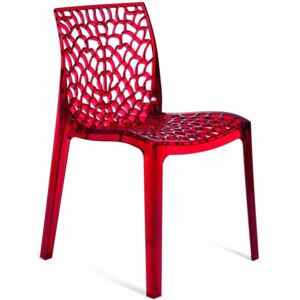 Židle Gruvyer (transparentní červená, polykarbonát)