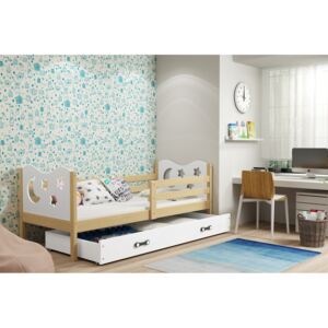 Dětská postel Miko 1 borovice/bílá - 190x80