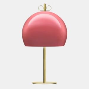 Torremato Bon Ton, stolní lampa z mosazi, růžové stínítko, 1x30W E14, výška 60,3cm