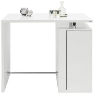 BAROVÝ STŮL, barvy stříbra, bílá, 120/70/105 cm Hom`in - Barové stoly