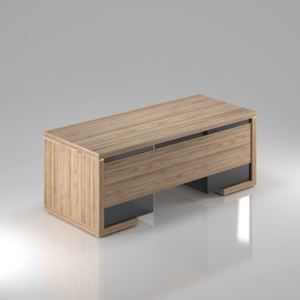 Stůl Lineart 200 x 85 cm + 2x kontejner a krycí panel jilm světlý / antracit