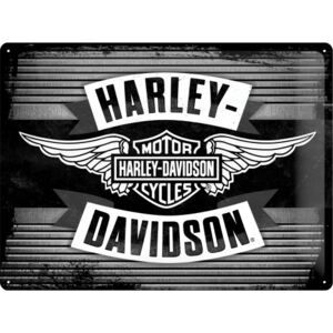 Nostalgic Art Plechová cedule - Harley-Davidson (Černobílé logo) 30x40 cm