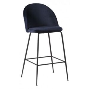 House Nordic Barová židle LAUSANNE velvet modrá/nohy černé