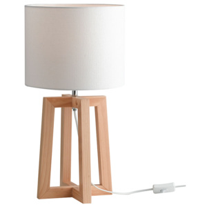 I-BERRY-L stolní lampa 1xE14 dřevěný podstavec a textilní stínidlo