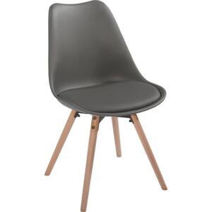 Černá židle s dřevěnou podnoží