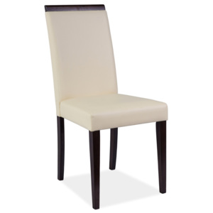 Jídelní čalouněná židle v krémové barvě a dekoru wenge KN273