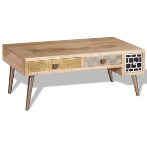 Konferenční stolek se zásuvkami - masivní dřevo | 105x55x41 cm