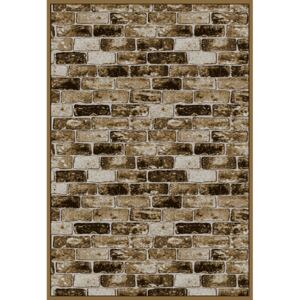 Moderní kusový koberec 70911/24326 TANGO Cihlová zeď hnědý Rozměr: 80x150 cm