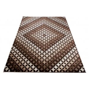Moderní kusový koberec H017A TANGO tmavě hnědý Rozměr: 80x150 cm