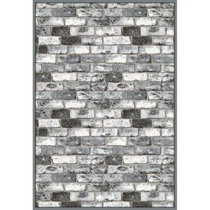 Makro Abra Moderní kusový koberec 70911/24338 TANGO Cihlová zeď šedý Rozměr: 60x110 cm