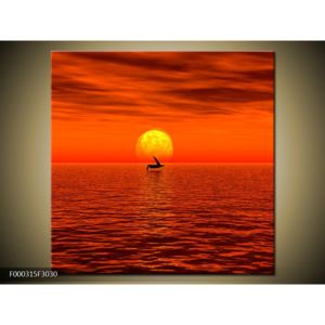 Obraz malé lodě a slunce (F000315F3030)