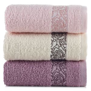XPOSE ® Froté ručník ROSE 3ks (mix barev) 30x50 cm