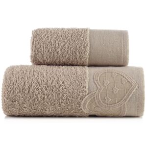 XPOSE ® Dárkové balení froté ručníků LOVE - hnědá 2ks