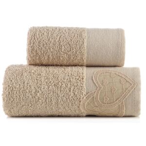XPOSE ® Dárkové balení froté ručníků LOVE - béžová 2ks