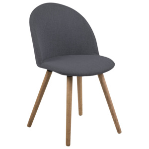 Jídelní židle s čalouněním v tmavě šedé látce na dřevěné konstrukci SET 2 ks DO146