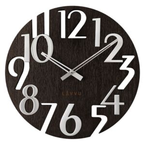 LCT1010 Nástěnné hodiny LAVVU STYLE Black Wood, pr. 40 cm