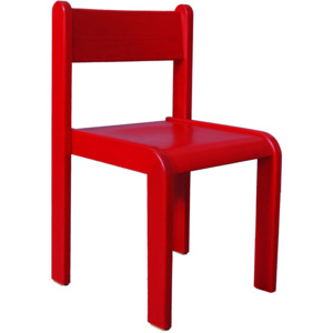 Dětská židlička bez područky 22 cm DE mořená - červená (výška sedáku 22 cm)