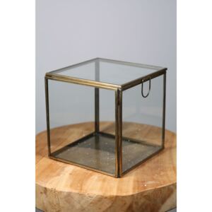 Countryfield Box zlatý + sklo 13x13x13cm