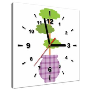 Tištěný obraz s hodinami Stromeček ve váze ZP4037A_1AI